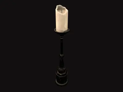 Medieval Candle V01 Low-poly 3D model