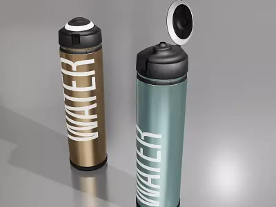 WATER BOTTLE aluminium plastic glass garrafa dagua 3D 3D model