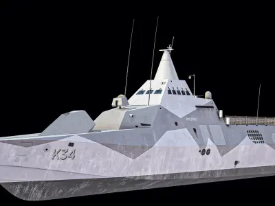  Rigged HSwMS Visby Class Corvette K34 PBR 