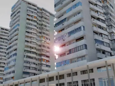 Communist Residential Towers Low-poly 3D model