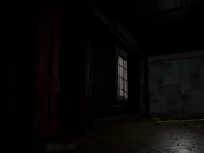 Modular Derelict Corridor Low-poly 3D model