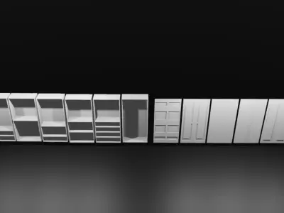 Wardrobe Whitthe A Variety Of Wardrobes 3D model