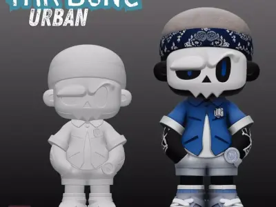 Mr Bone Urban STL Street Style Skeleton Figure 3D print model