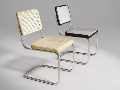 S 32 chair with frame and woven seat 3D model