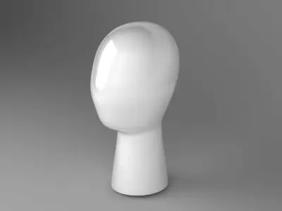 Head Display Stand white 3D model