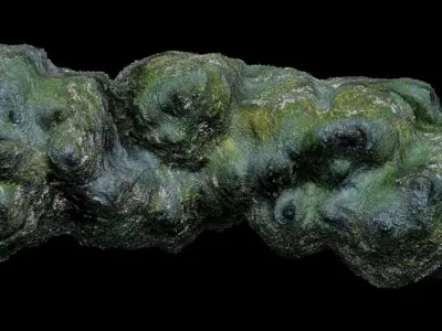 Natural Stone Is Actually Mossy Floating Island V1 Low-poly 3D model