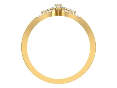 Light Weight Yellow Gold Diamond Ring  -ZA RN 2495 3D print model