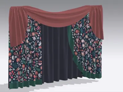 Curtain Low-poly 3D model