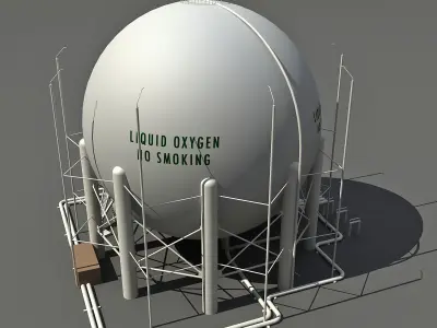 White Oxygen Storage 3D model