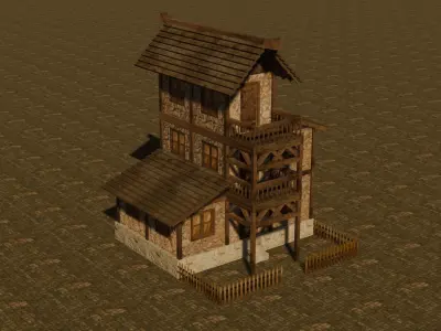Medieval house eleven 19 Low-poly 3D model