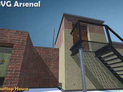 Rooftop house - HQ Low-poly 3D model