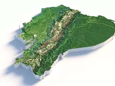 Ecuador Country Terrain 3D model