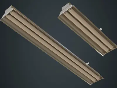 Fluorescent Bulb 1B Low-poly 3D model