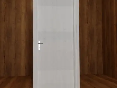 White Door 01  Low-poly 3D model