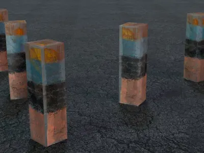 Road Traffic Poles Free low-poly 3D model