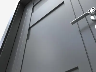 Modern Wooden Interior Door with Furniture 009 3D model