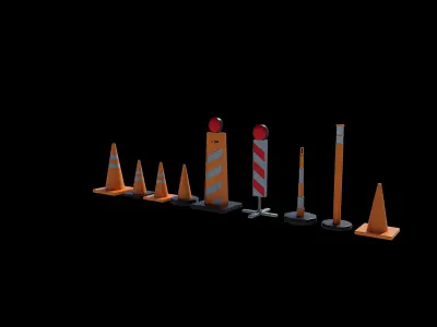 Traffic cone 3D model 13