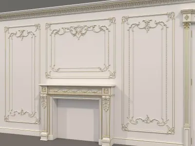 Wall Molding in Classic French style 39 3D model