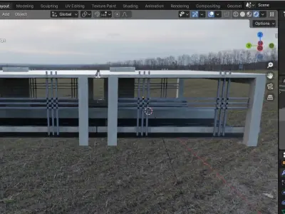  Animated classic old bridge model Low-poly 3D model