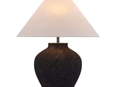 Corfu Black Table Lamp Taper Shade 3D model