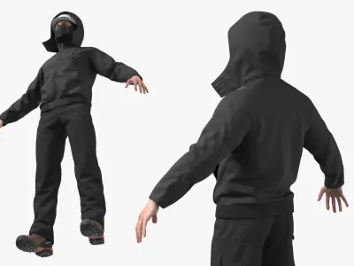  Cold Weather Work Outfit on Man Black 