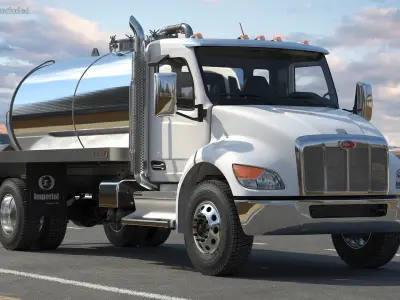 Peterbilt 537 White Vacuum Truck 