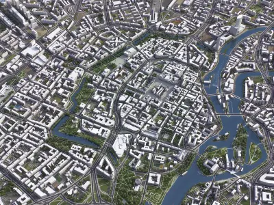 Wroclaw - 3D City Model Low-poly 3D model