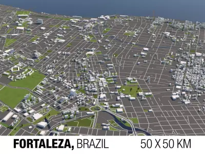 Fortaleza Brazil 50x50km 3D model