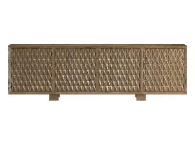 Cerused Oak Four Door Cabinet 3D model