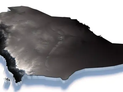Saudi Arabia Terrain Map 3D model