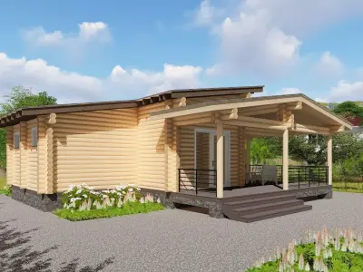 3D model of a wooden house 3D model 9