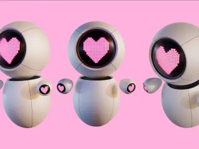 Valentine Sphere Robot Top View 3D model