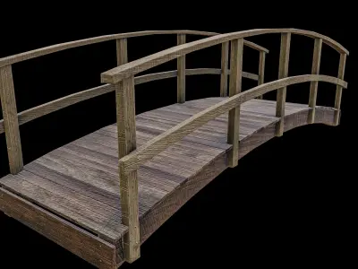 WoodBridge LowPoly wooden bridge Low-poly 3D model