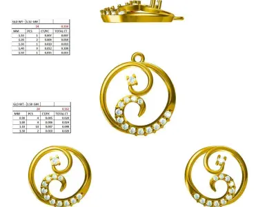 pendent set light weight 7 set 3D print model