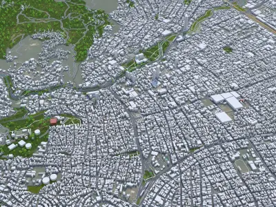 Cali Colombia 30km AI Low-poly 3D model