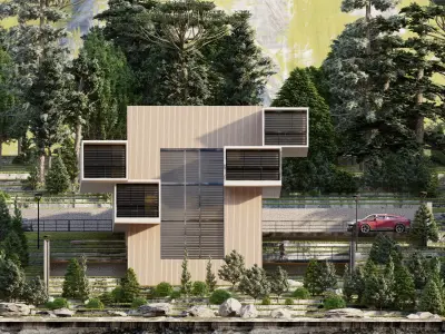 Villa-Casa Scene-Modern Villa 3D model get