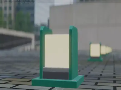 Street Light 8 Bollard 200mm Moss Green Version 1 Low-poly 3D model