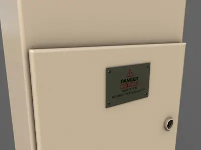 PBR Electric Box BoneWhite V4 Low-poly 3D model