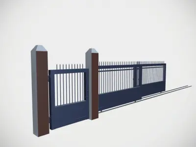 Gate Industrial Low-poly 3D model