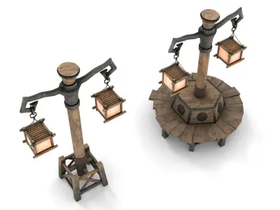 Fantasy Street Lamp Low-poly 3D model