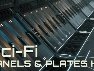 Sci-Fi Modular Industrial Panels and Plates Kit 3D model