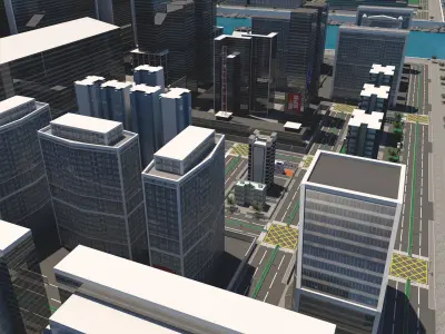 City Model in water 3D model