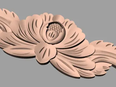 Door design 3D relief model STL format file for CNC carving E695 3D model