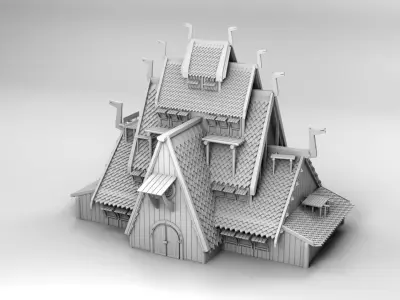 Large Viking house 3D print model