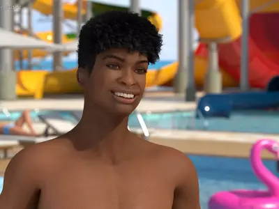 Light Skin Young Man Rigged for Modo 3D model