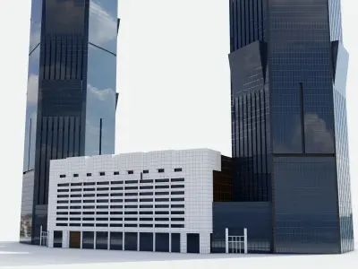 palm towers Qatar doha Low-poly 3D model