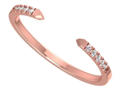 Solitaire Women Light Weight Band Ring 3D print model 8
