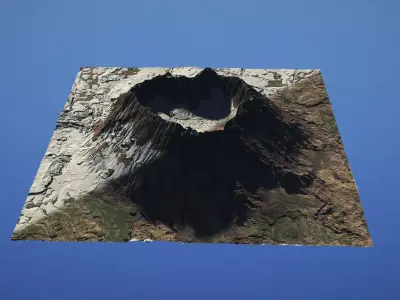 Landscape Environment Volcano Snow 08 Low-poly 3D model