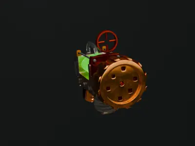 Sci-fi Fluid Gun Low-poly 3D model