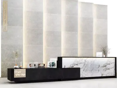 Reception03 reception desk with lights 3D model